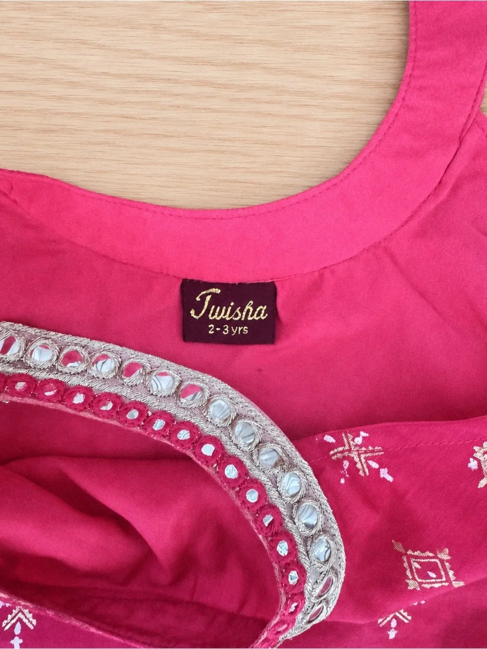 Girls' Pink Embellished Tank Top & Palazzo Pant Set (Indian festive Wear)